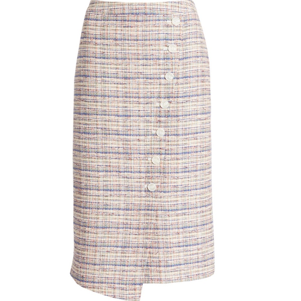 Halogen Tweed Pencil Skirt (Ivory Multicolor)